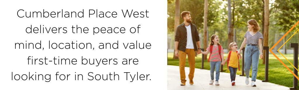 Cumberland Place West community in South Tyler Texas featuring new construction homes by Sidar Builders