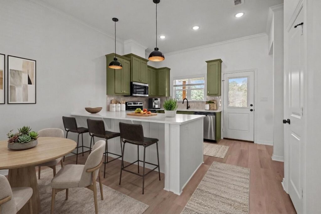 New construction kitchen with quartz countertops in Tyler TX